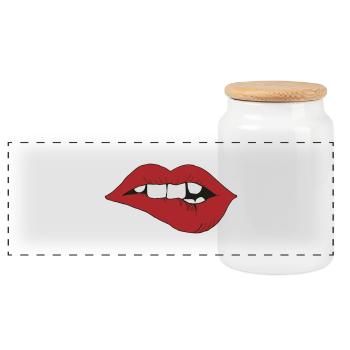 LIPPENBEISSER - Panorama Keksdose mit Holzdeckel - Weiß - Vorne