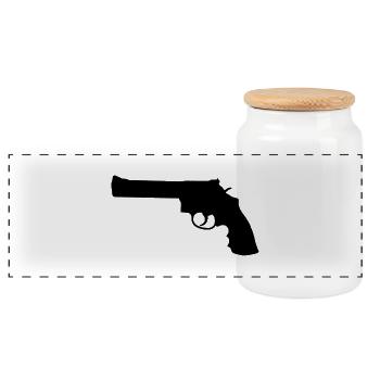 revolver.png - Panorama Keksdose mit Holzdeckel - Weiß - Vorne