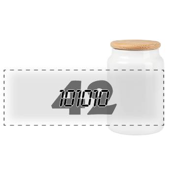 101010 (2c) - Panorama Keksdose mit Holzdeckel - Weiß - Vorne
