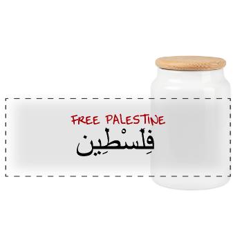 Free Palestine - Boîte à biscuits avec couvercle en bois - blanc - Devant