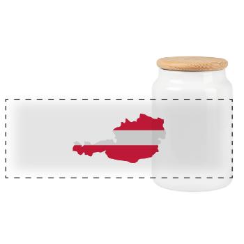 Autriche - Boîte à biscuits avec couvercle en bois - blanc - Devant