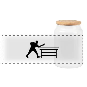 table_tennis_a_1c - Panorama Keksdose mit Holzdeckel - Weiß - Vorne