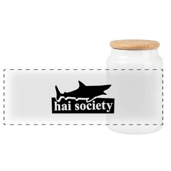 hai society - Panorama Keksdose mit Holzdeckel - Weiß - Vorne
