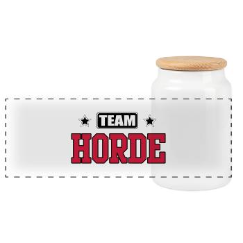 Team Horde - Panorama Keksdose mit Holzdeckel - Weiß - Vorne