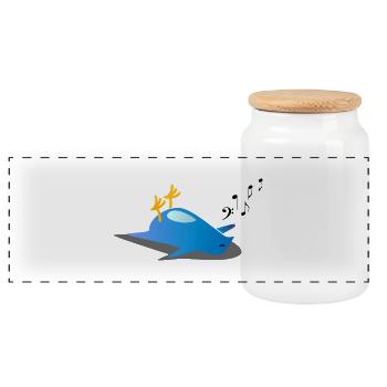 oiseau mort / dead bird (DDP) - Boîte à biscuits avec couvercle en bois - blanc - Devant