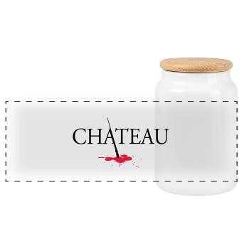 Chateau version 2 - Boîte à biscuits avec couvercle en bois - blanc - Devant