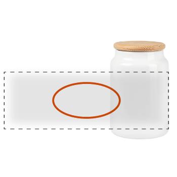 ellipse - Panoramic Cookie Jar with Wooden Lid - white - Front