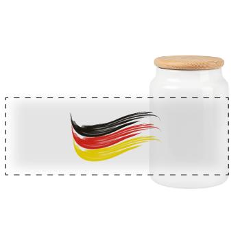 NATIONAL FLAG OF GERMANY - Panoramic Cookie Jar with Wooden Lid - white - Front