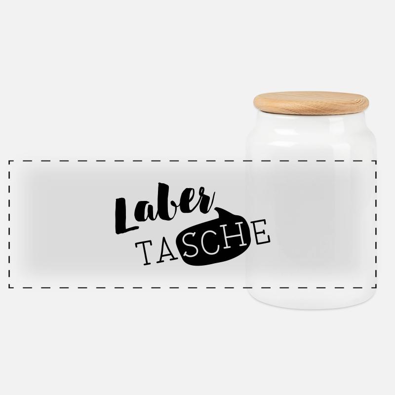 Die LABER TASCHE - Panorama Keksdose mit Holzdeckel - Weiß