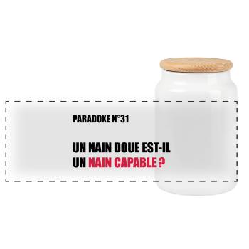 PARADOXE nain - Boîte à biscuits avec couvercle en bois - blanc - Devant
