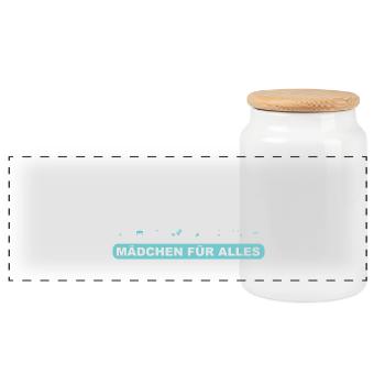 Mädchen für alles - Panorama Keksdose mit Holzdeckel - Weiß - Vorne