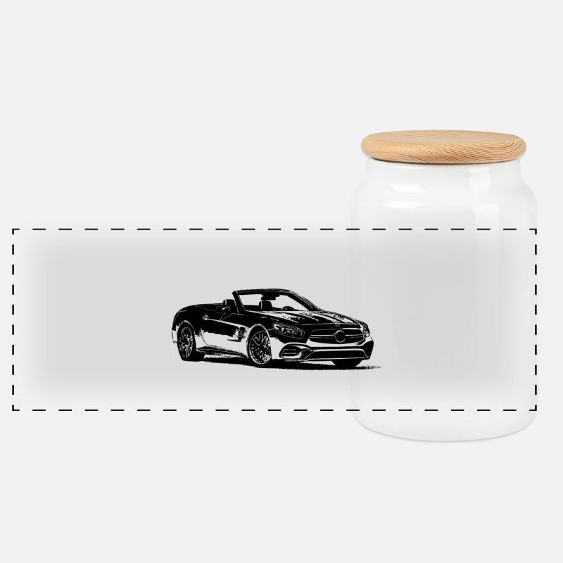 Cabrio - Panorama Keksdose mit Holzdeckel - Weiß