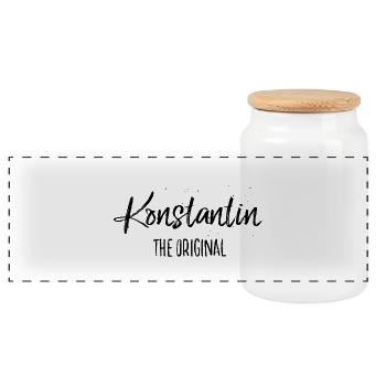Konstantin - Panorama Keksdose mit Holzdeckel - Weiß - Vorne
