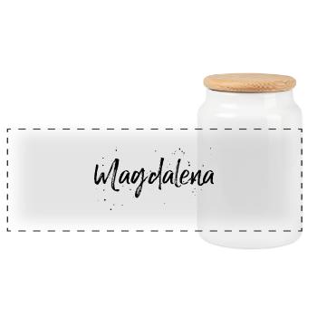 Magdalena - Panorama Keksdose mit Holzdeckel - Weiß - Vorne
