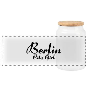 Berlin City Girl - Panorama Keksdose mit Holzdeckel - Weiß - Vorne