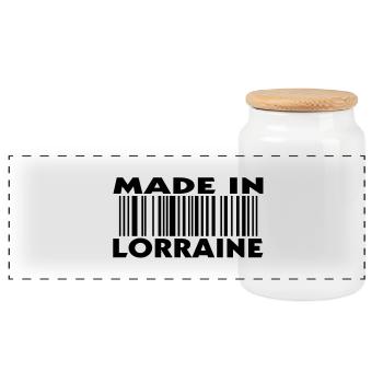 Made in LORRAINE (1c) - Panoramic Cookie Jar with Wooden Lid - white - Front