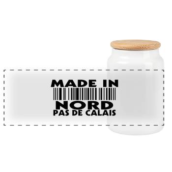 made in NORD PAS DE CALAIS (1c) - Boîte à biscuits avec couvercle en bois - blanc - Devant
