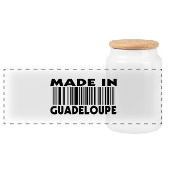 Made in GUADELOUPE (1c) - Panoramic Cookie Jar with Wooden Lid - white - Front
