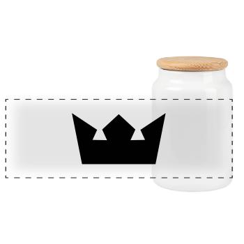krone - Panorama Keksdose mit Holzdeckel - Weiß - Vorne