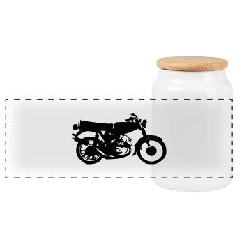 Simson Moped - Panorama Keksdose mit Holzdeckel - Weiß - Vorne