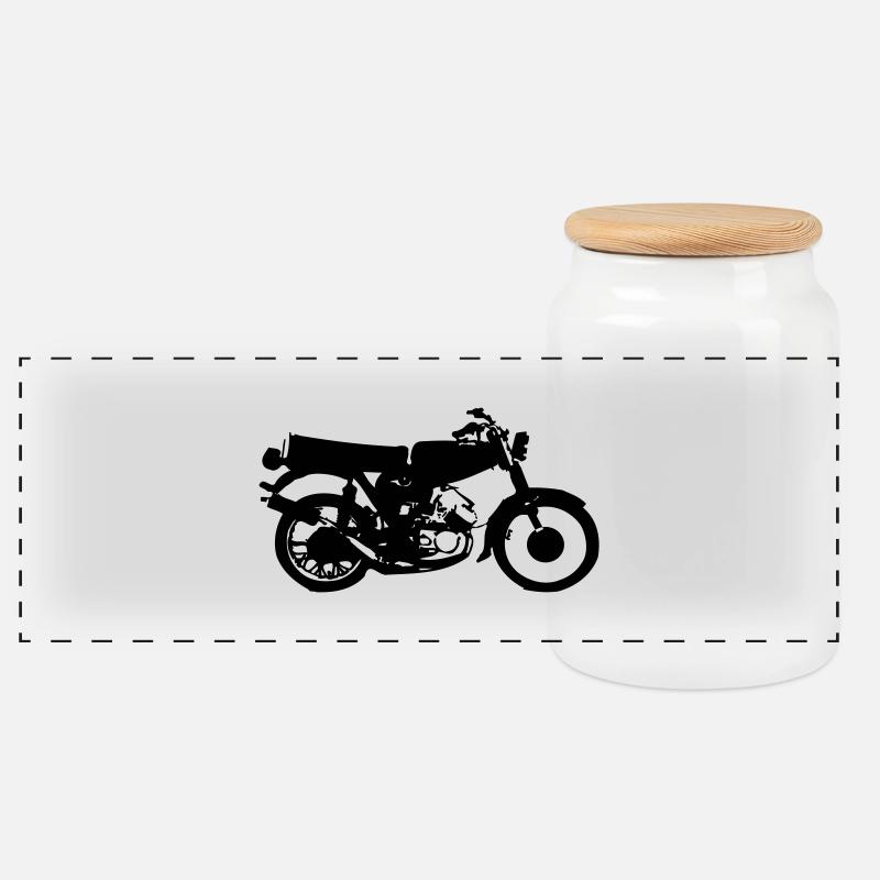 Simson Moped - Panorama Keksdose mit Holzdeckel - Weiß