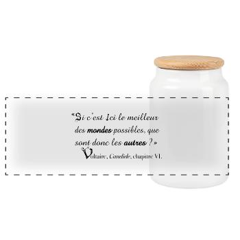 Meilleur-des-mondes - Boîte à biscuits avec couvercle en bois - blanc - Devant