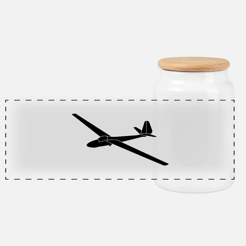 DDR Libelle Segelflugzeug Geschenk - Panorama Keksdose mit Holzdeckel - Weiß