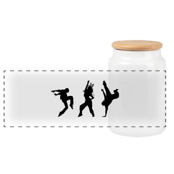 dance breakedancer dance - Panorama Keksdose mit Holzdeckel - Weiß - Vorne