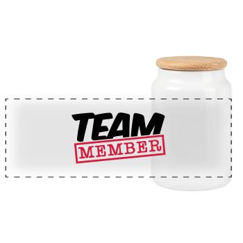 team_member_desn_ts2 - Panoramic Cookie Jar with Wooden Lid - white - Front