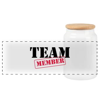 TEAM MEMBER - Panorama Keksdose mit Holzdeckel - Weiß - Vorne