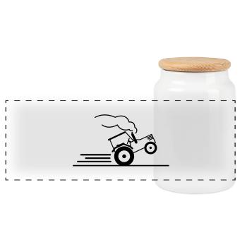 traktor_power_pull_f1 - Boîte à biscuits avec couvercle en bois - blanc - Devant