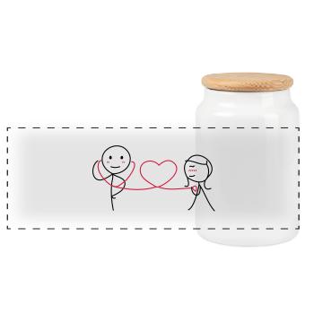 Together Forever (LOVE) - Panorama Keksdose mit Holzdeckel - Weiß - Vorne