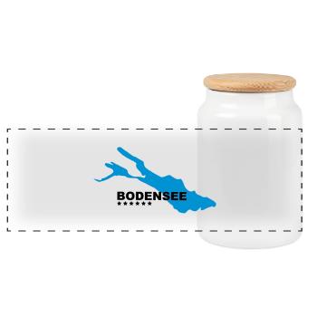 Lac de Constance - Boîte à biscuits avec couvercle en bois - blanc - Devant