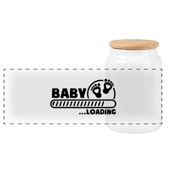 baby_loading_g1 - Boîte à biscuits avec couvercle en bois - blanc - Devant