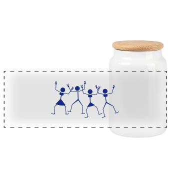Cool Dancing Party Couples - Panorama Keksdose mit Holzdeckel - Weiß - Vorne