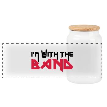 I'm with the Band - Boîte à biscuits avec couvercle en bois - blanc - Devant