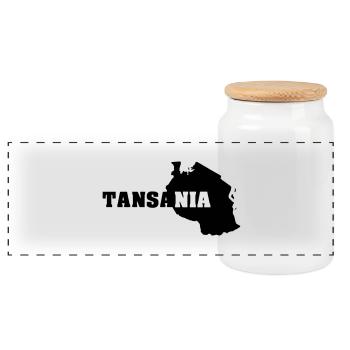 Tanzanie (ID: 002004) - Boîte à biscuits avec couvercle en bois - blanc - Devant