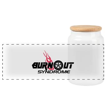 Burnout syndrome - Panorama Keksdose mit Holzdeckel - Weiß - Vorne