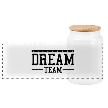 dream_team_design_ri1 - Boîte à biscuits avec couvercle en bois - blanc - Devant