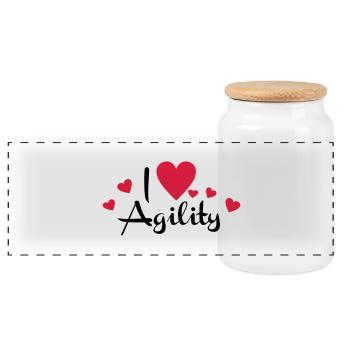 Agility - Panorama Keksdose mit Holzdeckel - Weiß - Vorne