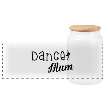 Dance Mum - Panoramic Cookie Jar with Wooden Lid - white - Front