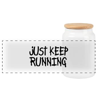 just keep running - Boîte à biscuits avec couvercle en bois - blanc - Devant