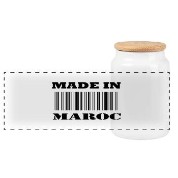 Made in MAROC - Boîte à biscuits avec couvercle en bois - blanc - Devant