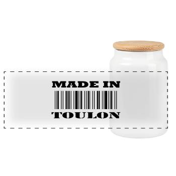 Made in TOULON - Boîte à biscuits avec couvercle en bois - blanc - Devant