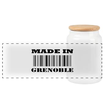 Made in GRENOBLE - Boîte à biscuits avec couvercle en bois - blanc - Devant