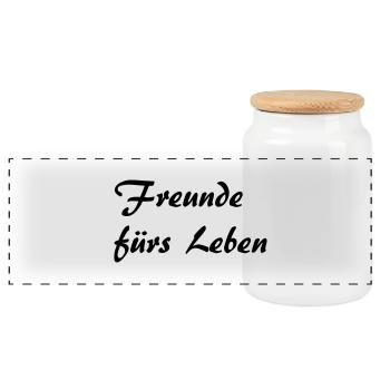 Freunde fürs Leben - Panorama Keksdose mit Holzdeckel - Weiß - Vorne