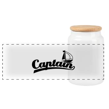 captain_2f1 - Panorama Keksdose mit Holzdeckel - Weiß - Vorne
