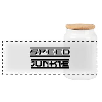 Speed Junkie Retro - Panorama Keksdose mit Holzdeckel - Weiß - Vorne