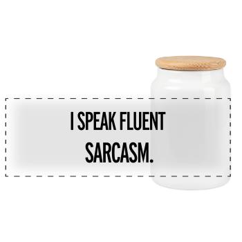 Sarcasm - Panorama Keksdose mit Holzdeckel - Weiß - Vorne