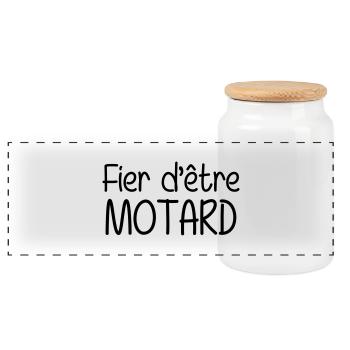 Motard / Moto / Biker / Moto-cross / Motarde - Boîte à biscuits avec couvercle en bois - blanc - Devant